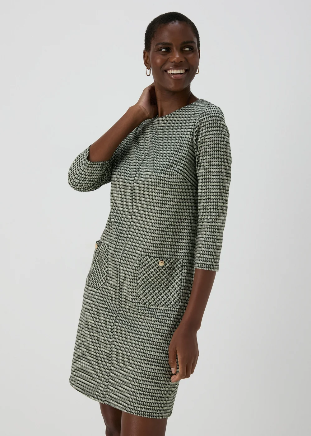 Et Vous Grey Dogtooth Ponte Dress - 8 Image 1