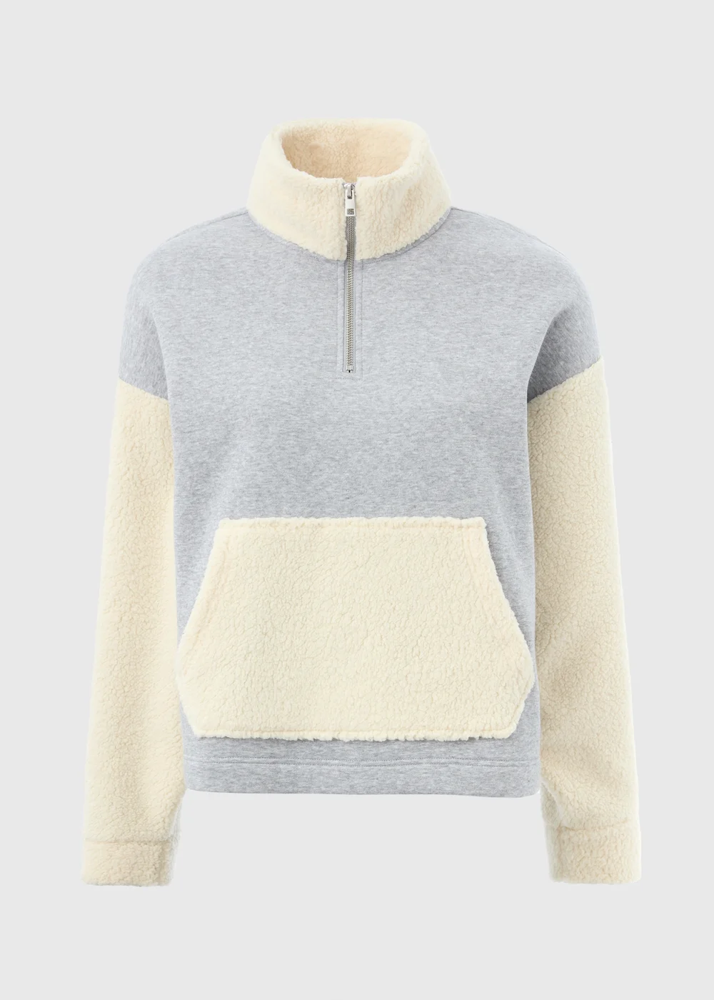Grey Contrast Borg Fleece - S Image 4