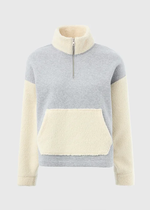 Grey Contrast Borg Fleece - S Image 4