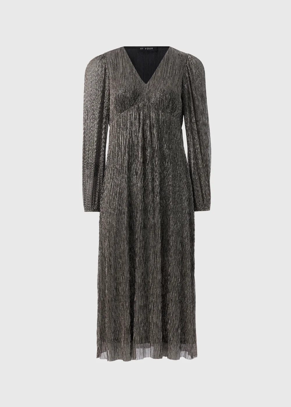 Et Vous Black & Gold Lurex Midi Dress - 8 Image 4