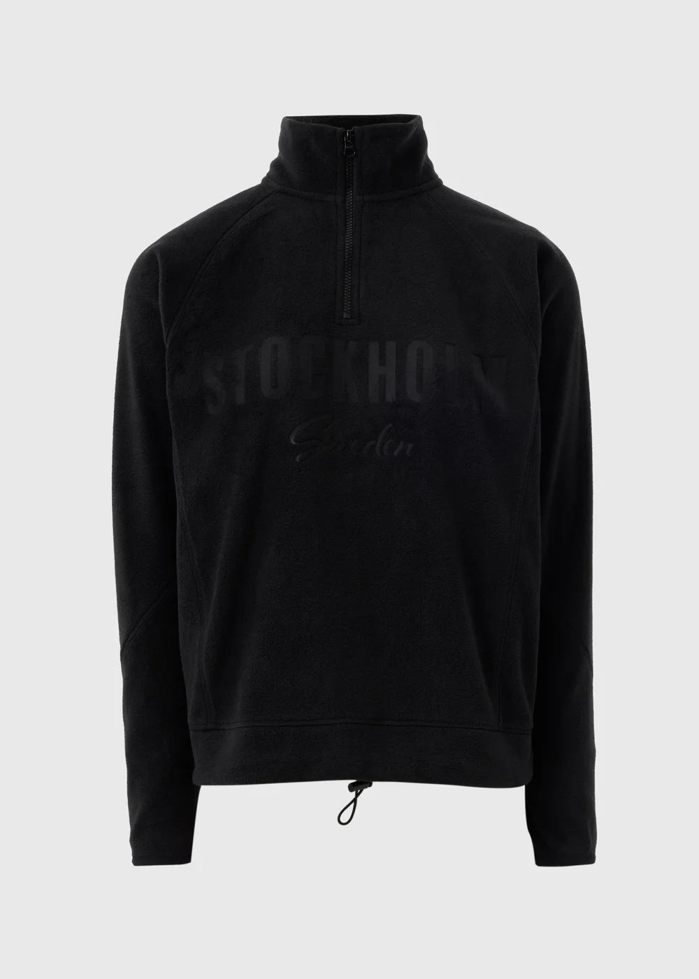 Black Half Zip Fleece Stockholm Sweatshirt - S Image 2
