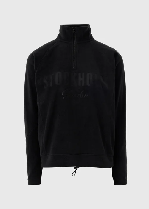 Black Half Zip Fleece Stockholm Sweatshirt - S Image 2