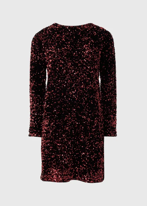 h&m red sequin dress Lola + The Boys Ruby Feather 4T Dress in sequined mesh Red Homecoming H And M