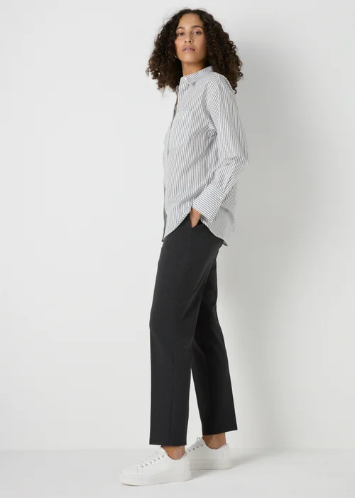 Et Vous Grey Ponte Straight Trousers - Size 8 Image 1