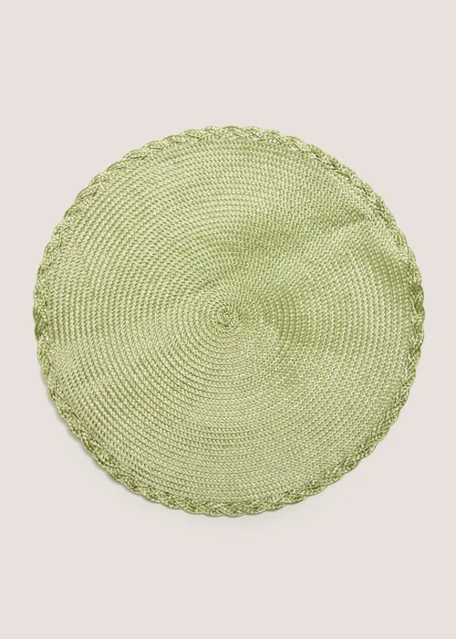 2 Pack Green Woven Placemats (10.5cm x 10.5cm) Image 1