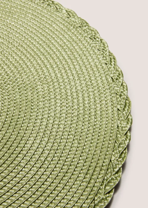 2 Pack Green Woven Placemats (10.5cm x 10.5cm) Image 2