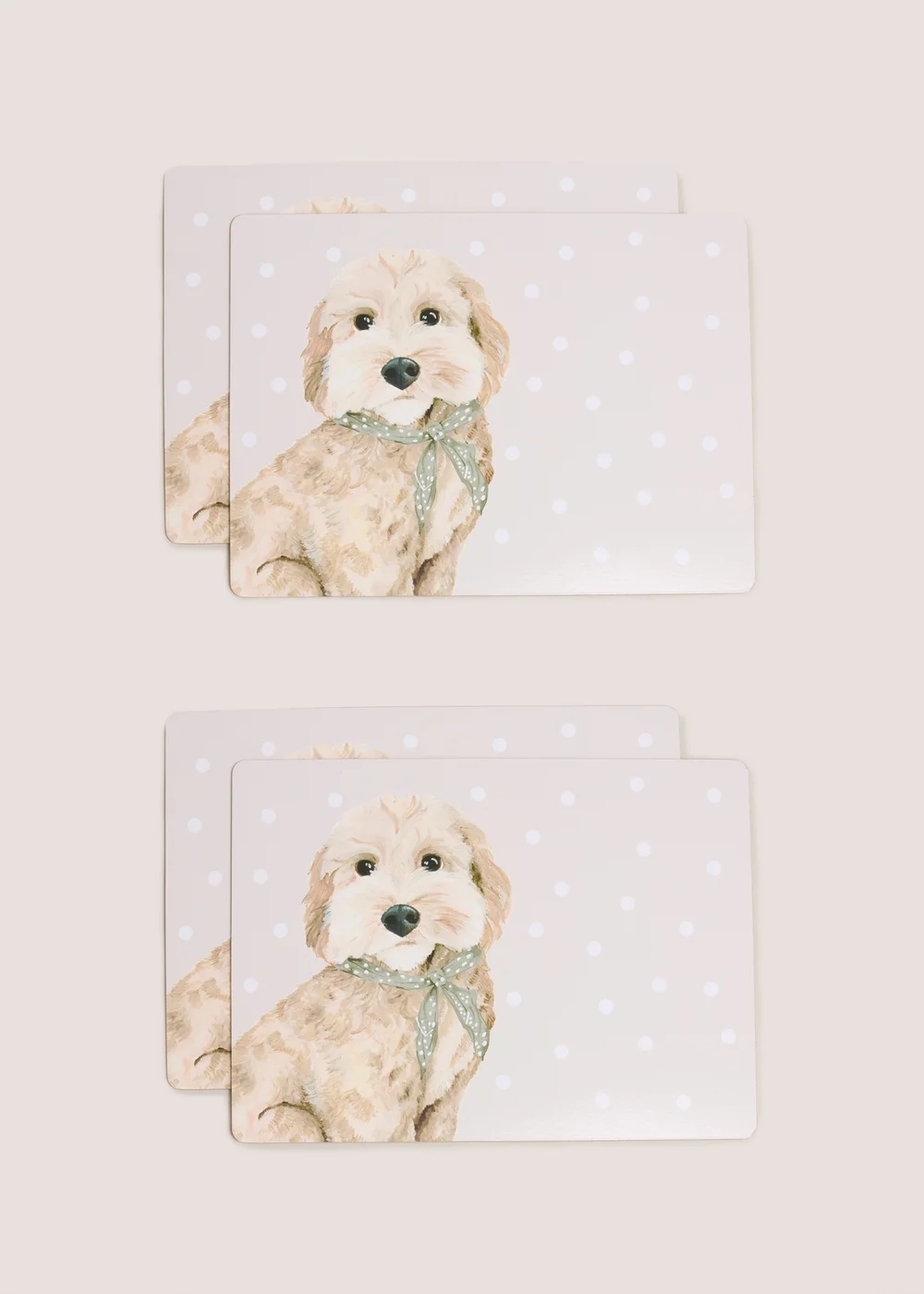 4 Pack Grey Connie Cockapoo Placemats (10.5cm x 10.5cm) Image 1