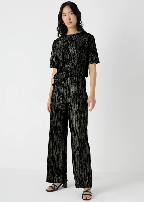 Et Vous Black Glitter Velvet Trousers - 8 Image 1