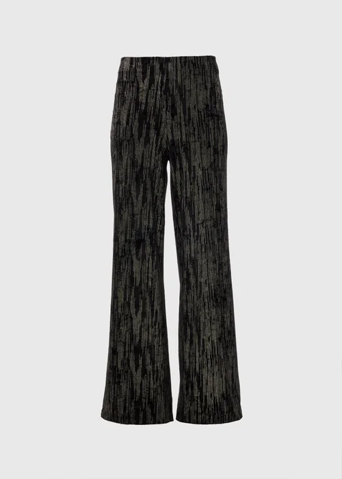 Et Vous Black Glitter Velvet Trousers - 8 Image 4