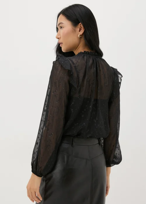 Et Vous Black Frill Shoulder Blouse - 8 Image 2