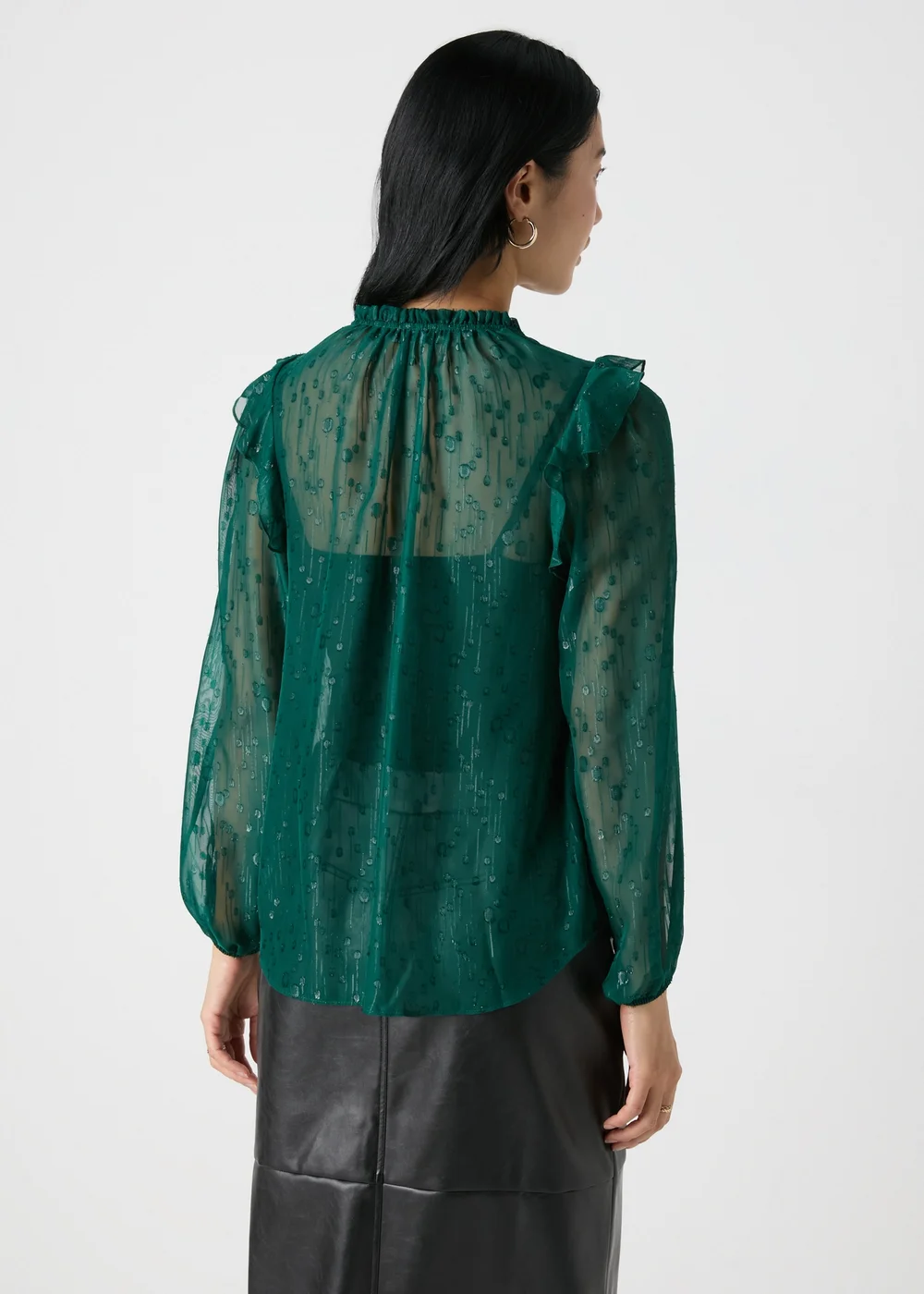Et Vous Green Frill Shoulder Blouse - 8 Image 2