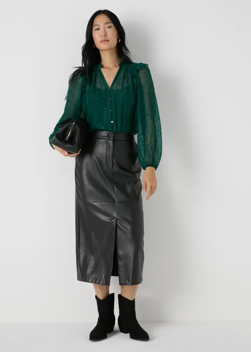 Et Vous Green Frill Shoulder Blouse - 8 Image 3