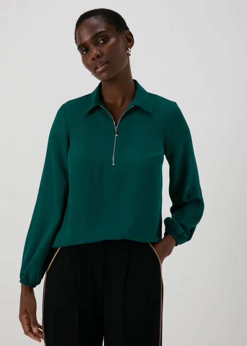Et Vous Green Zip Blouse - 8 Image 1