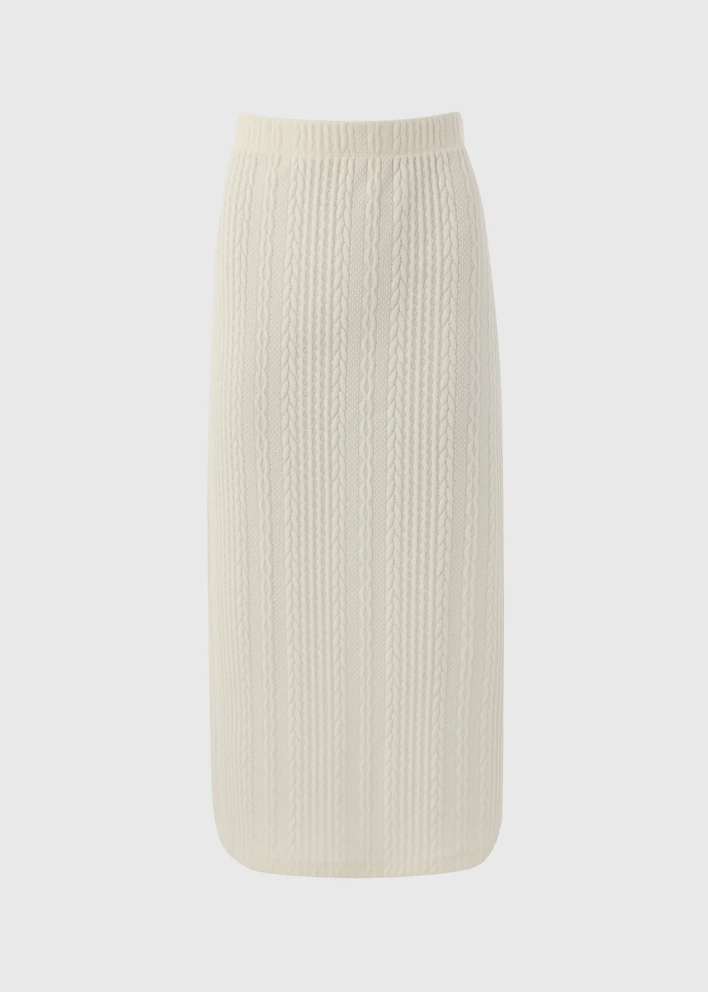 Cream Cable Knit Midi Skirt - 8 Image 4
