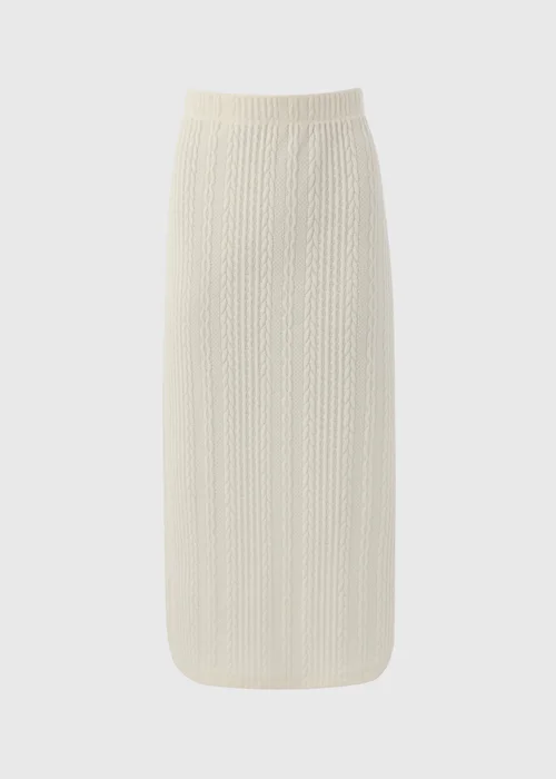 Cream Cable Knit Midi Skirt - 8 Image 4