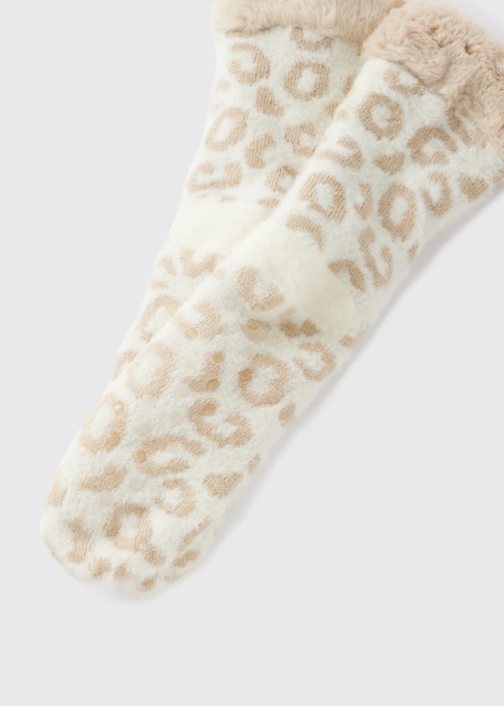 1 Pack Cream Animal Slipper Socks - One Size Image 2