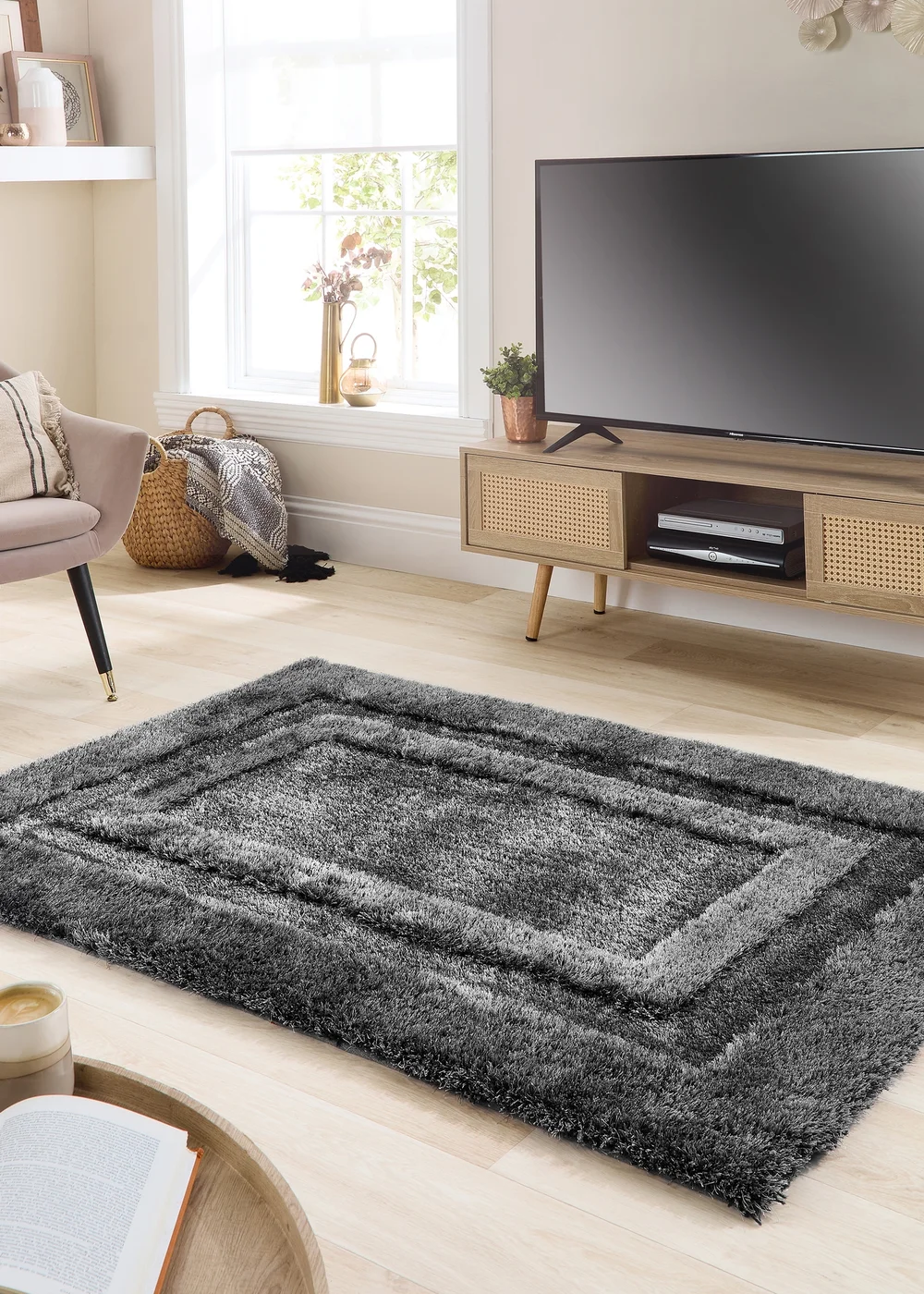 Origins Charcoal Frame Rug (120X170) - 120 x 170 Image 5