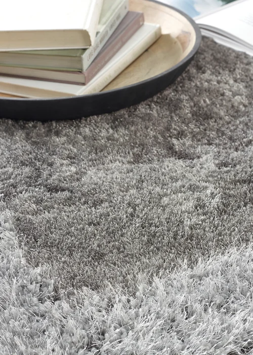 Origins Silver Shimmer Shaggy Border Rug - 80 x 150 Image 4