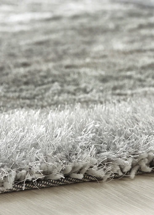 Origins Silver Shimmer Shaggy Border Rug - 80 x 150 Image 3