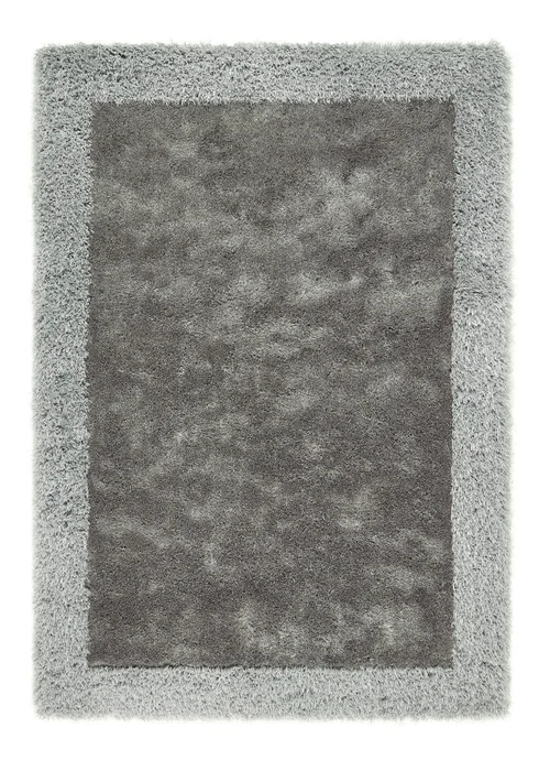 Origins Silver Shimmer Shaggy Border Rug - 80 x 150 Image 2