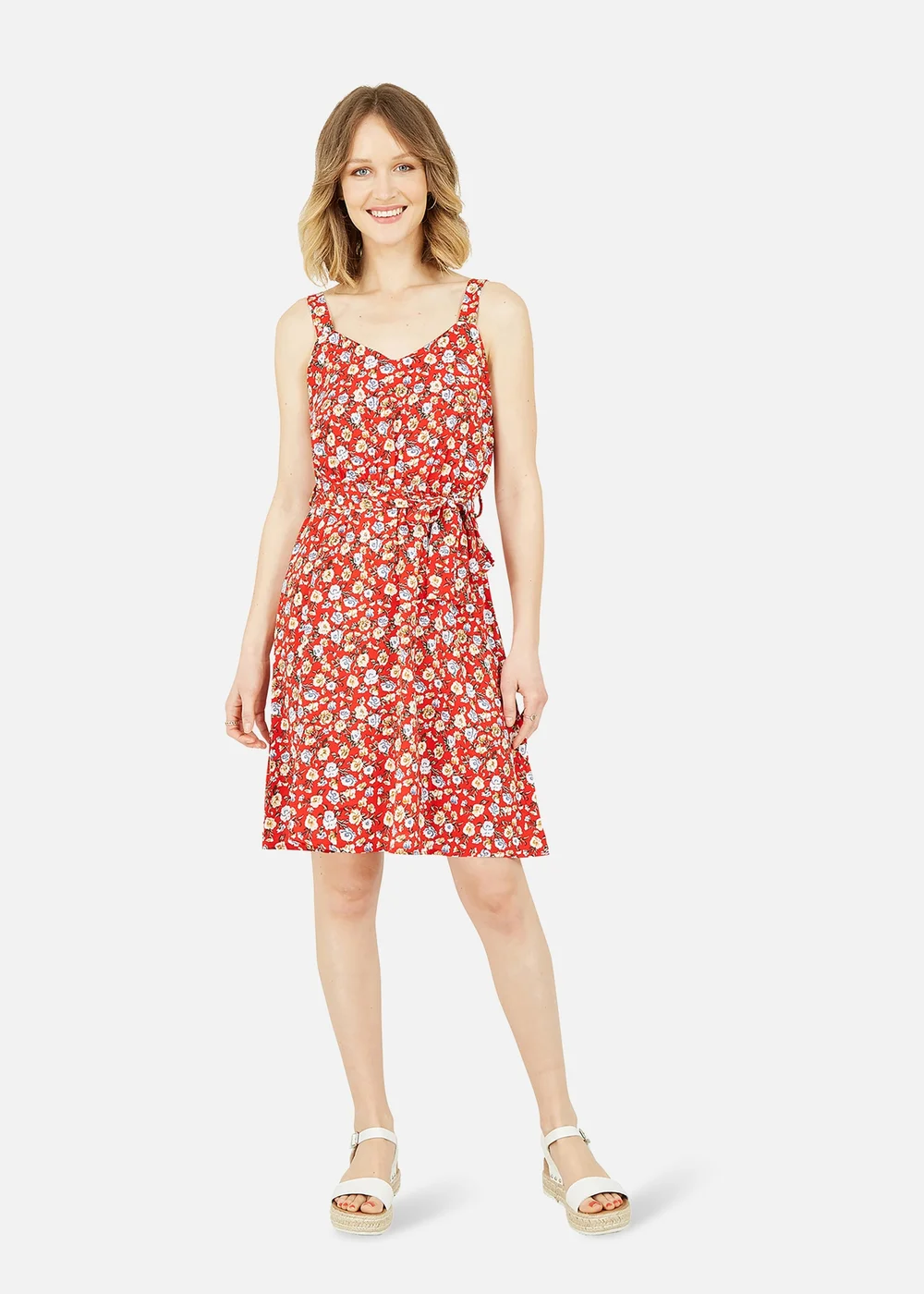 Mela Red Floral Ditsy Dress - 8 Image 1