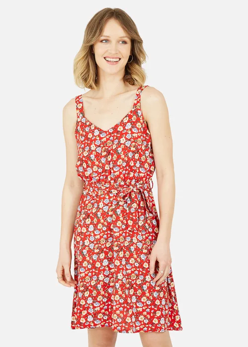 Mela Red Floral Ditsy Dress - 8 Image 3