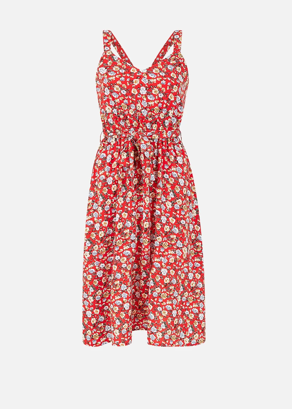 Mela Red Floral Ditsy Dress - 8 Image 4