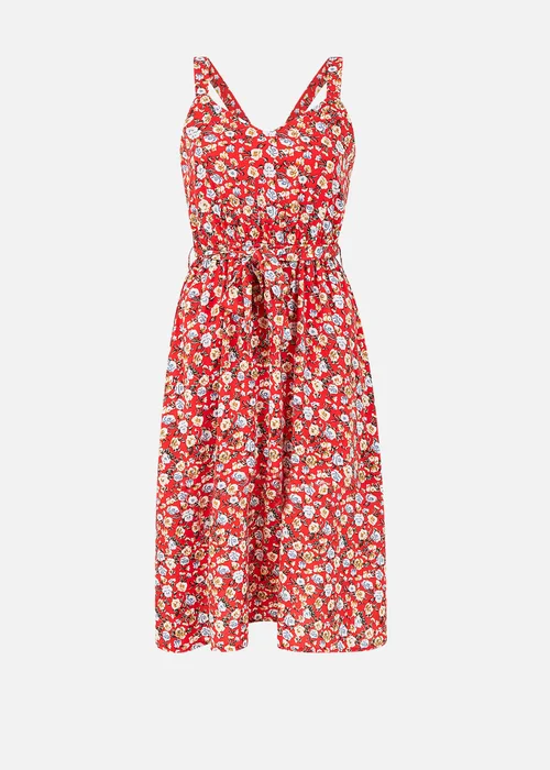 Mela Red Floral Ditsy Dress - 8 Image 4
