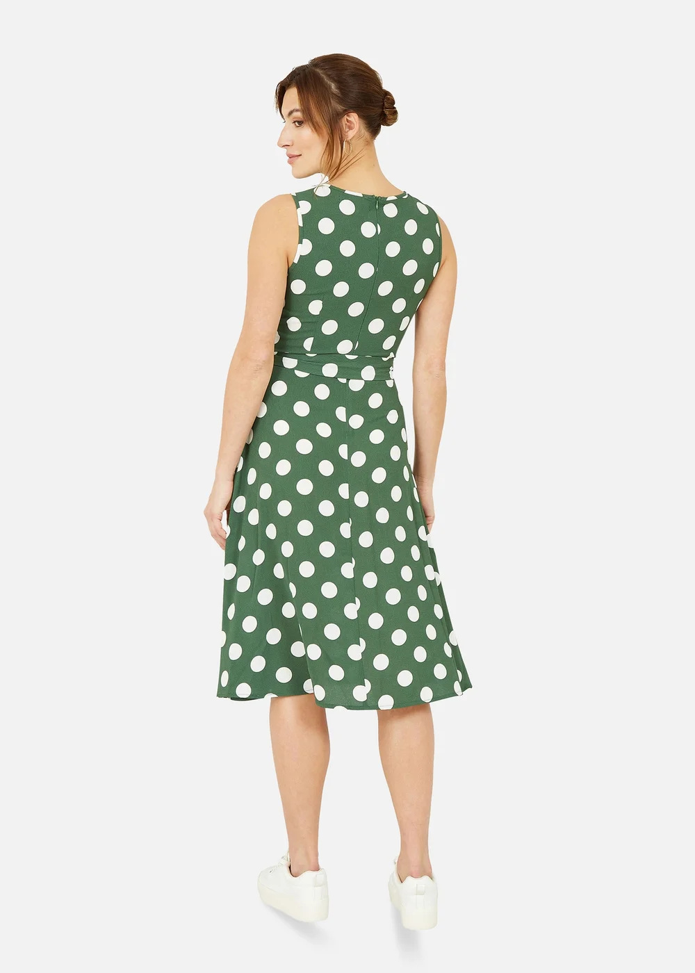 Mela Green Polka Dot Sleeveless Midi Dress - 8 Image 2
