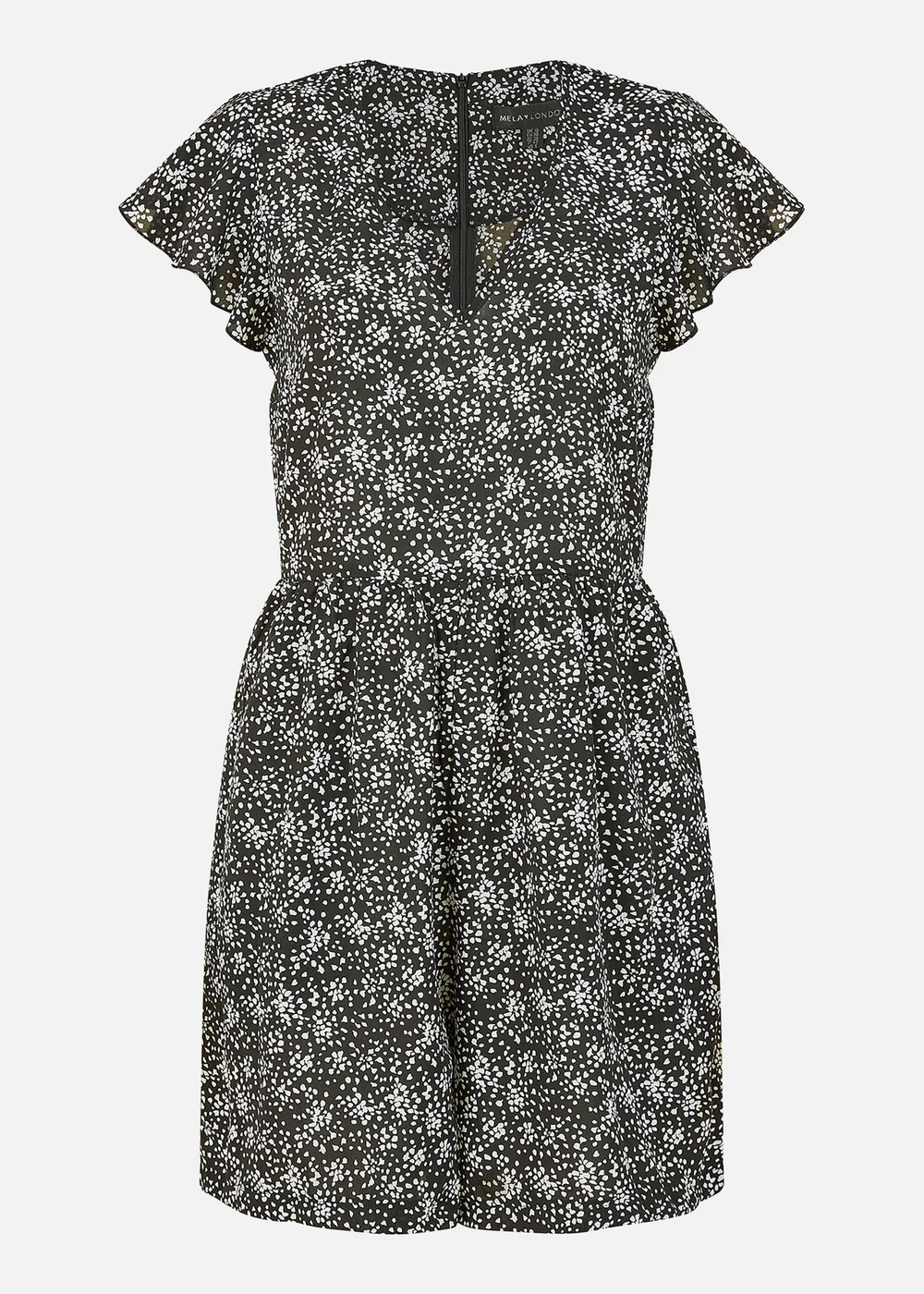 Mela Black Dash Print Playsuit - Size 8 Image 4