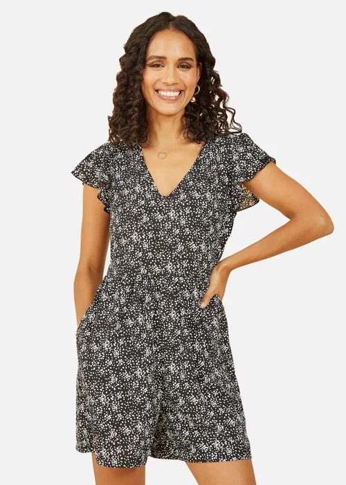 Mela Black Dash Print Playsuit - Size 8 Image 3