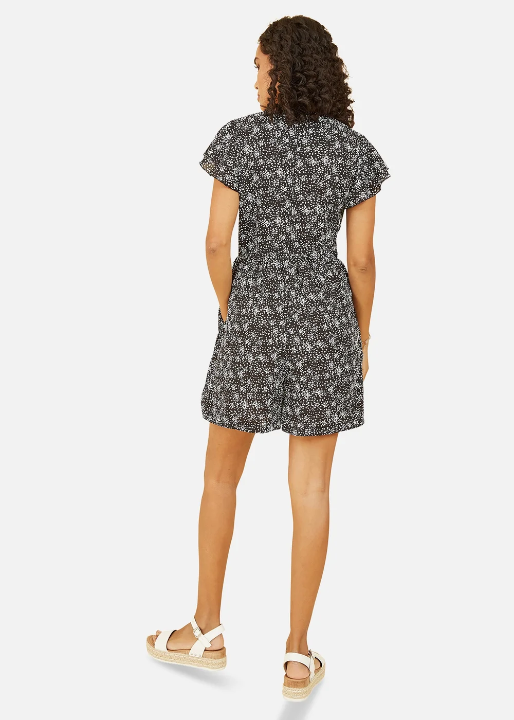 Mela Black Dash Print Playsuit - Size 8 Image 2