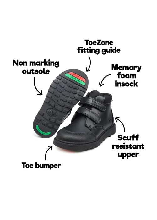 ToeZone Boys Black Felix Easy Fastening School Boot (Younger 8- Older 3) - Size 12 Infants Image 5
