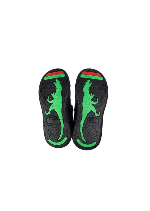 ToeZone Boys Black Jay Ortholite Dinosaur Rip Tape Shoe (Younger 8- Older 3) - 1 Infants Image 4