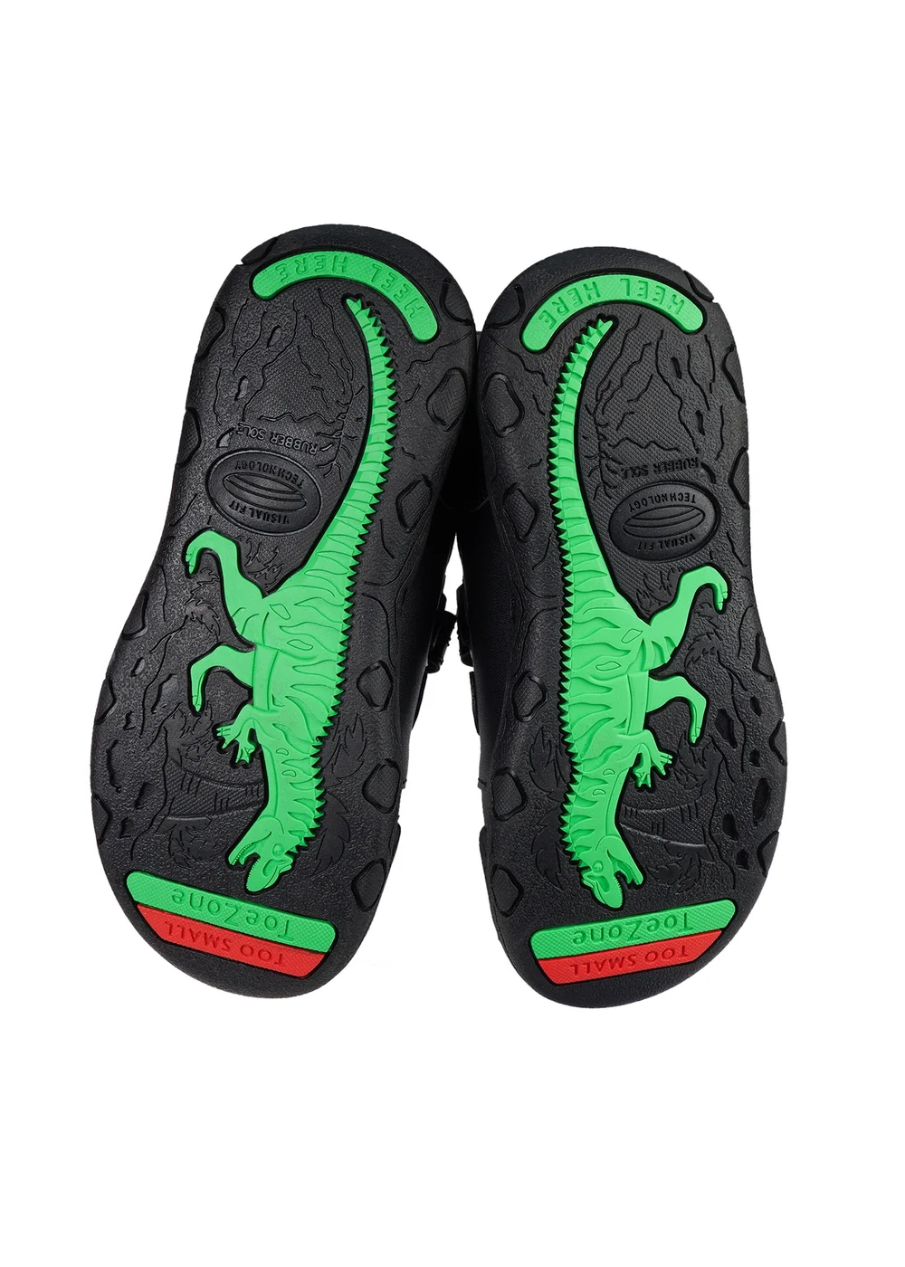ToeZone Boys Black Chase Super Strong Dinosaur Shoe (Younger 8- Older 3) - Size 13 Infants Image 4