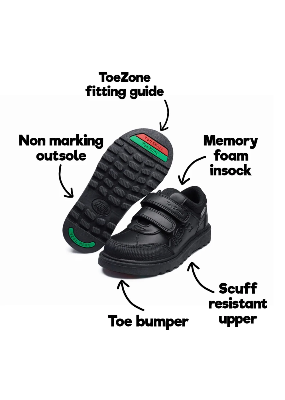 ToeZone Boys Black Cade Space Novelty Shoe (Younger 8-Older 3) - Size 12 Infants Image 5