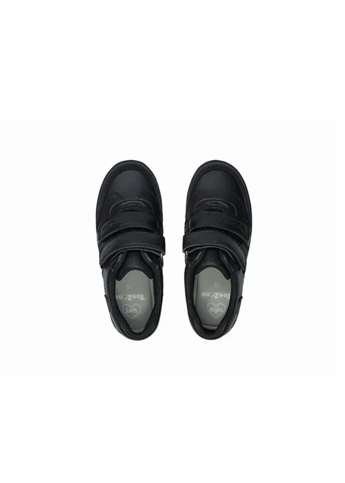 ToeZone Girls Black Drew Super Cool Hearts and Sparkles Shoe (Younger 8- Older 2) - 13 Infants Image 3