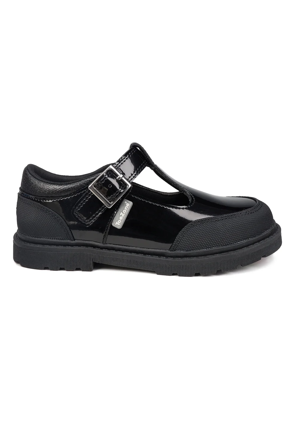 ToeZone Girls Black Ana T Bar Rubber Toe Cap Shoes (Younger 8- Older 3) - 1 Infants Image 2
