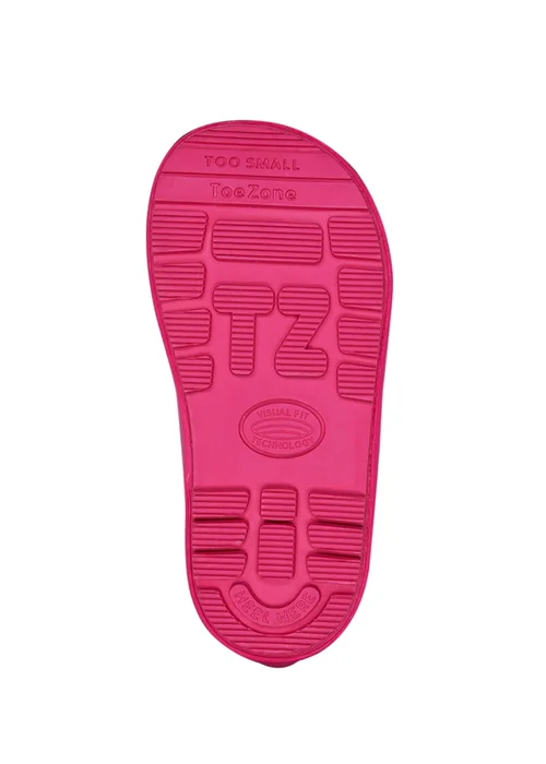 ToeZone Girls Pink Belle Love Heart Wellies (Younger 6- Older 12) - 11 Infants Image 4