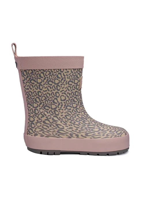 ToeZone Girls Pink Hattie Animal Print Wellies (Younger 6- Older 12) - 6 Intants Image 2
