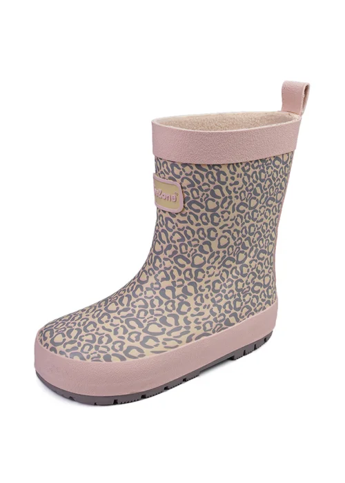 ToeZone Girls Pink Hattie Animal Print Wellies (Younger 6- Older 12) - 6 Intants Image 3