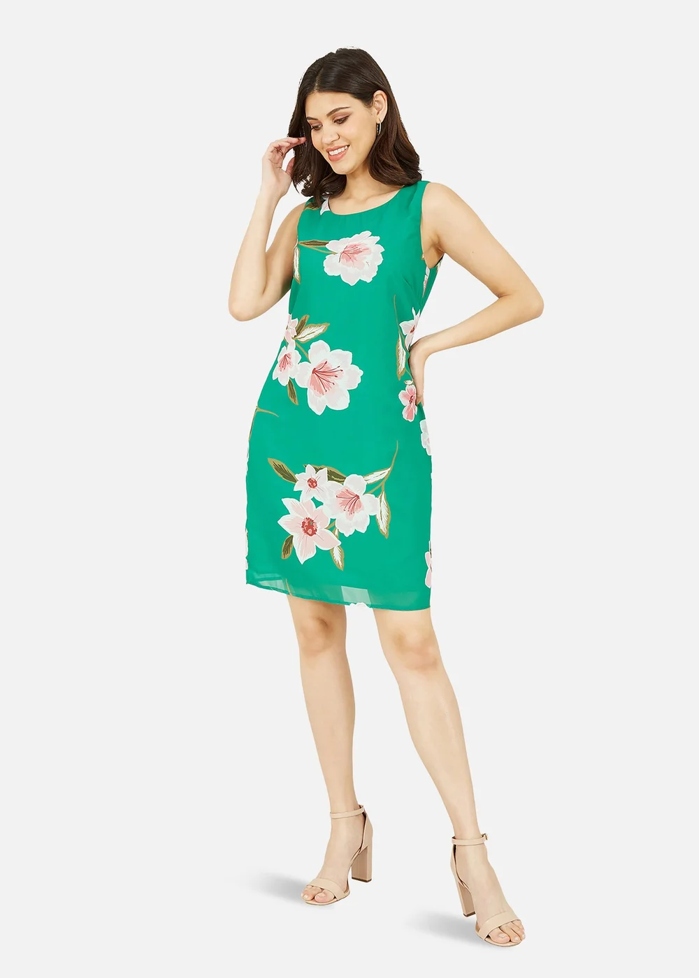 Yumi Green Floral Shift Dress - 8 Image 2
