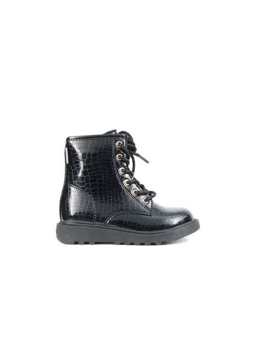 ToeZone Girls Black Stella Patent Boot (Younger 8-Older 2) - 1 Infants Image 2