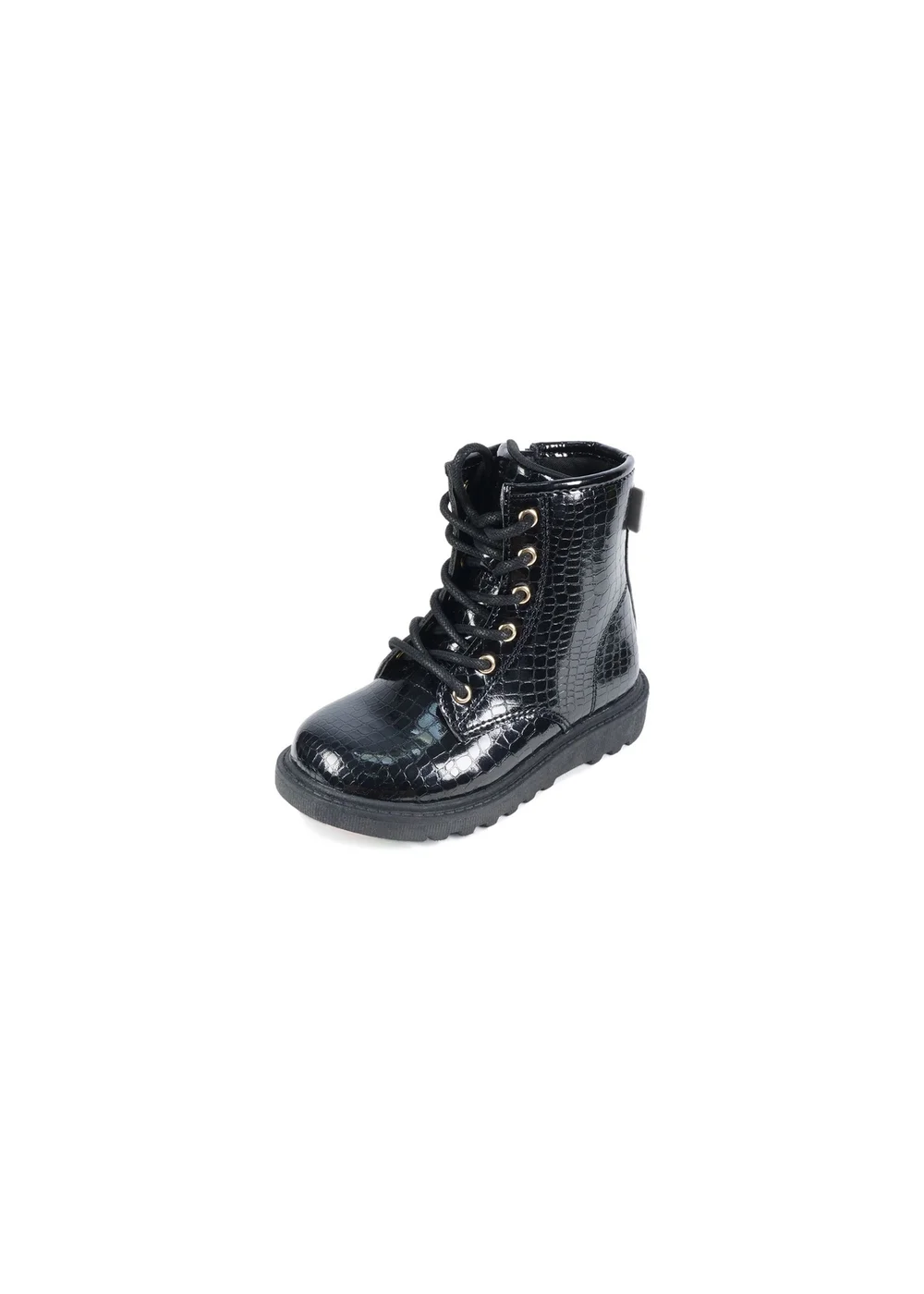 ToeZone Girls Black Stella Patent Boot (Younger 8-Older 2) - 1 Infants Image 3