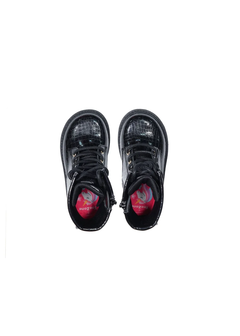 ToeZone Girls Black Stella Patent Boot (Younger 8-Older 2) - 1 Infants Image 4