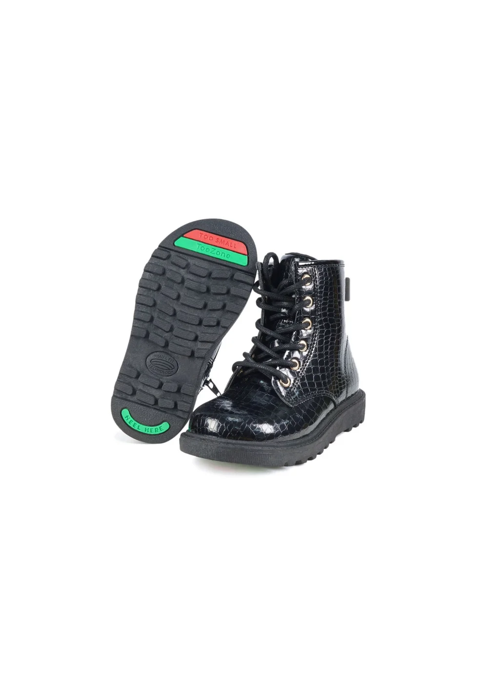 ToeZone Girls Black Stella Patent Boot (Younger 8-Older 2) - 1 Infants Image 1