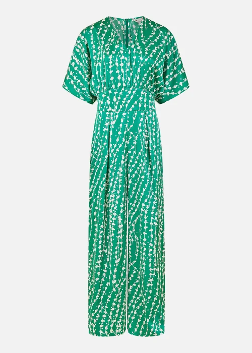 Yumi Green Abstract Print Kimono Sleeve Jumpsuit - Size 8 Image 4