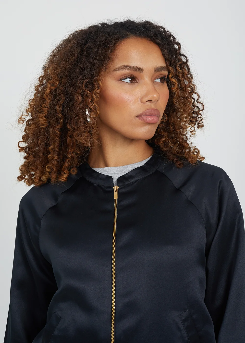 Brave Soul Black Satin Bomber Jacket - 8 Image 3
