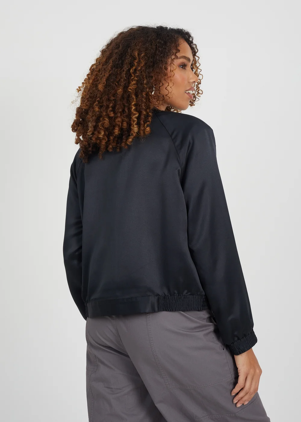 Brave Soul Black Satin Bomber Jacket - 8 Image 2