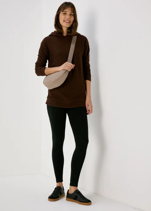 Brown Longline Pullover Hoodie - S Image 4